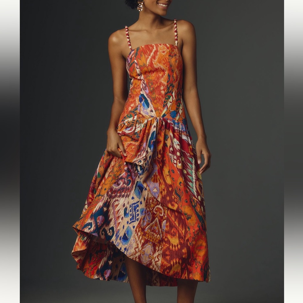 Farm Rio for Anthropologie Sleeveless Midi Dresss